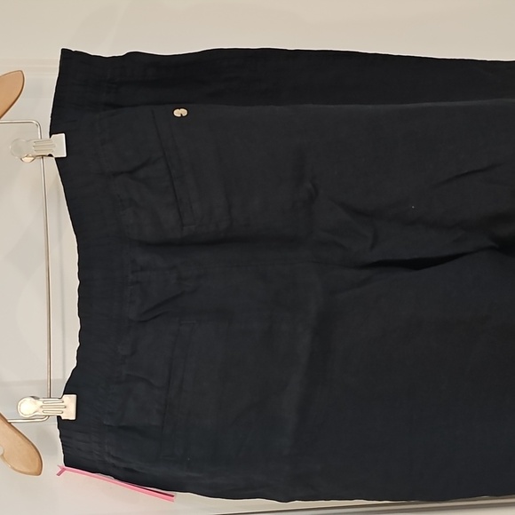 Lilly Pulitzer Black Deri Linen Palazzo Wide-Leg Pants NWT - Picture 6 of 10